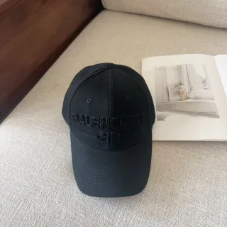 Balenciaga Black Tonal Embroidered Logo Structured Six-Panel Baseball Cap