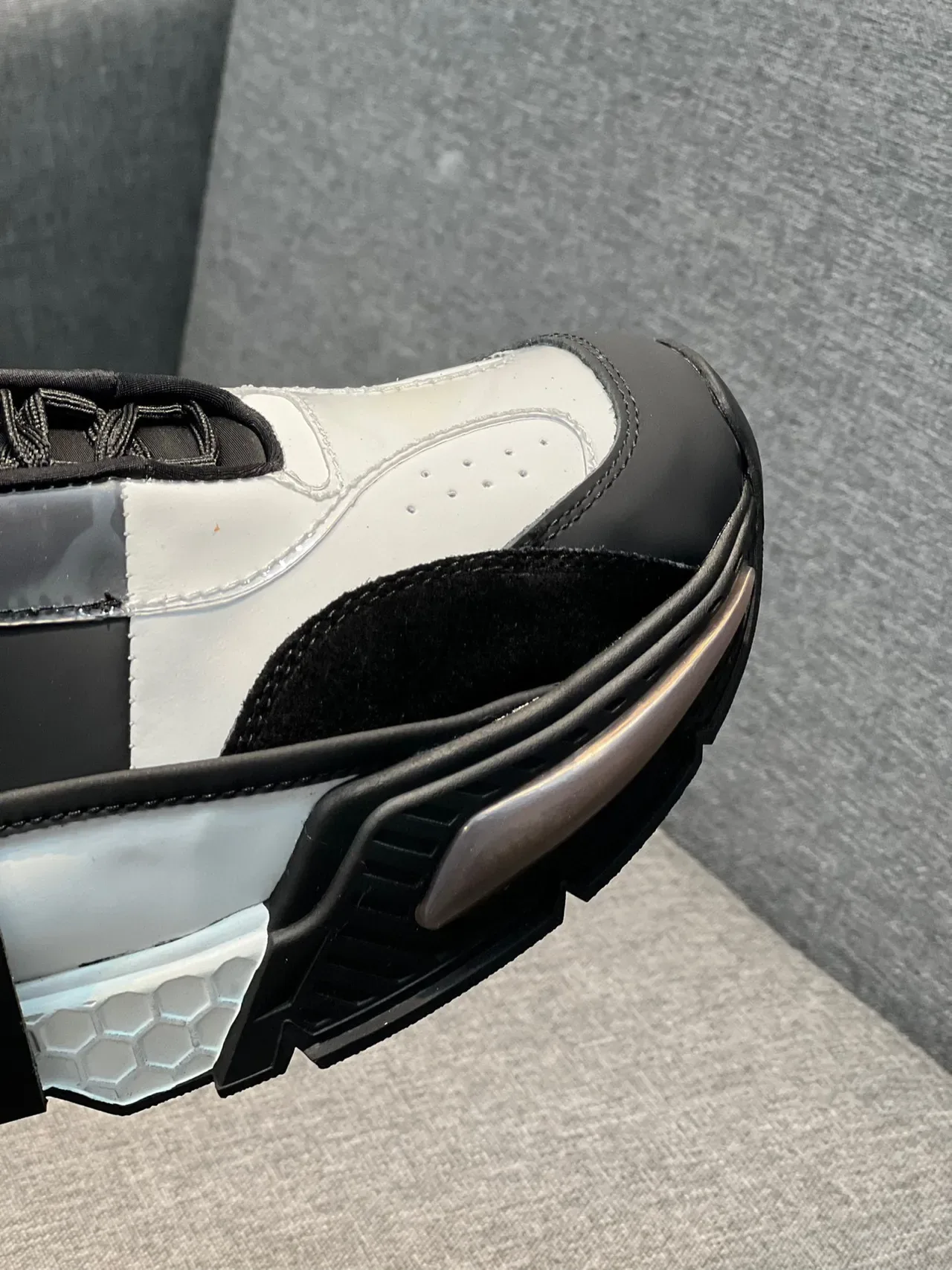 Balenciaga Black White Platform Sole Layered Upper Chunky Sneakers 3