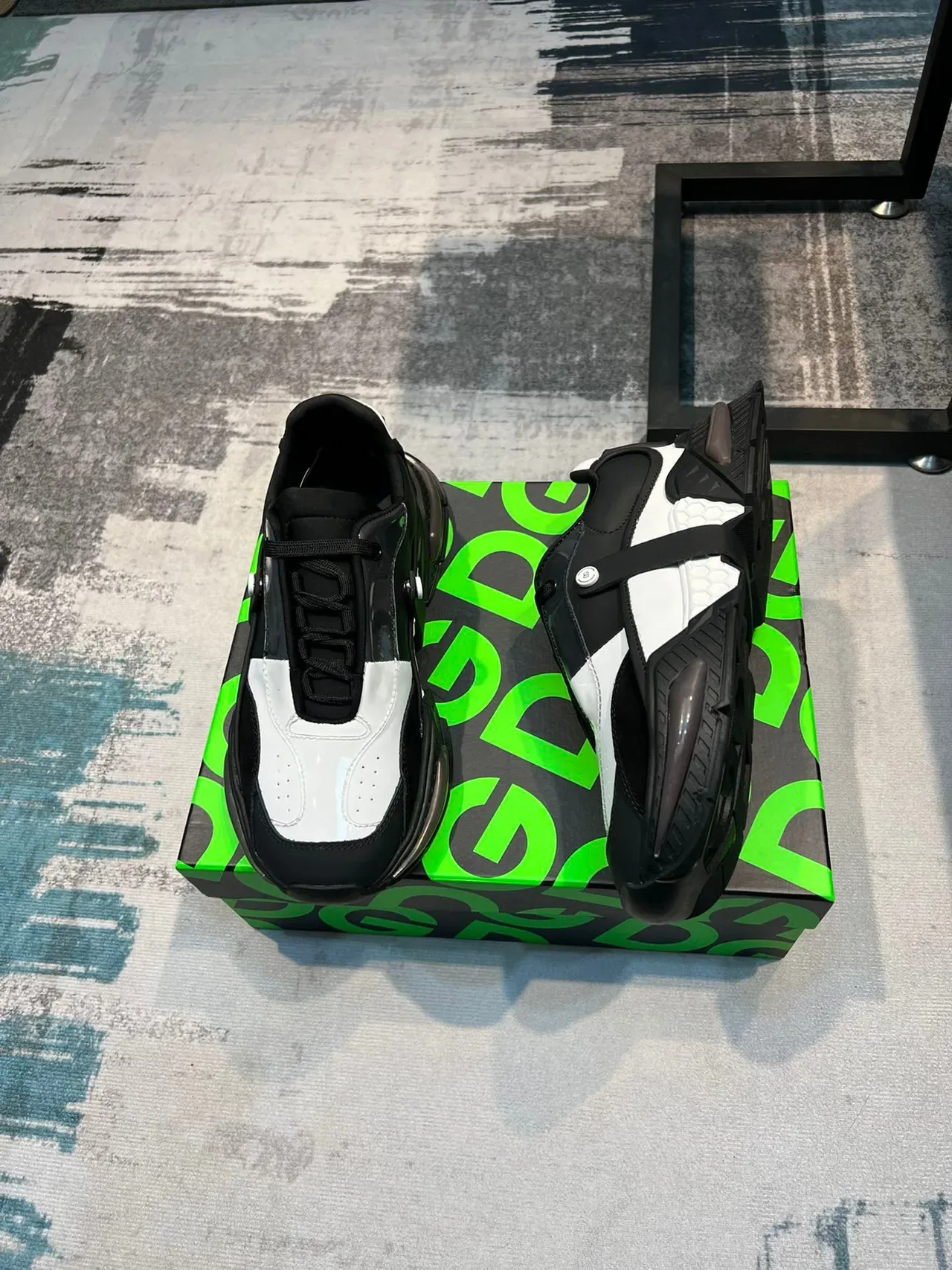 Balenciaga Black White Platform Sole Layered Upper Chunky Sneakers 4