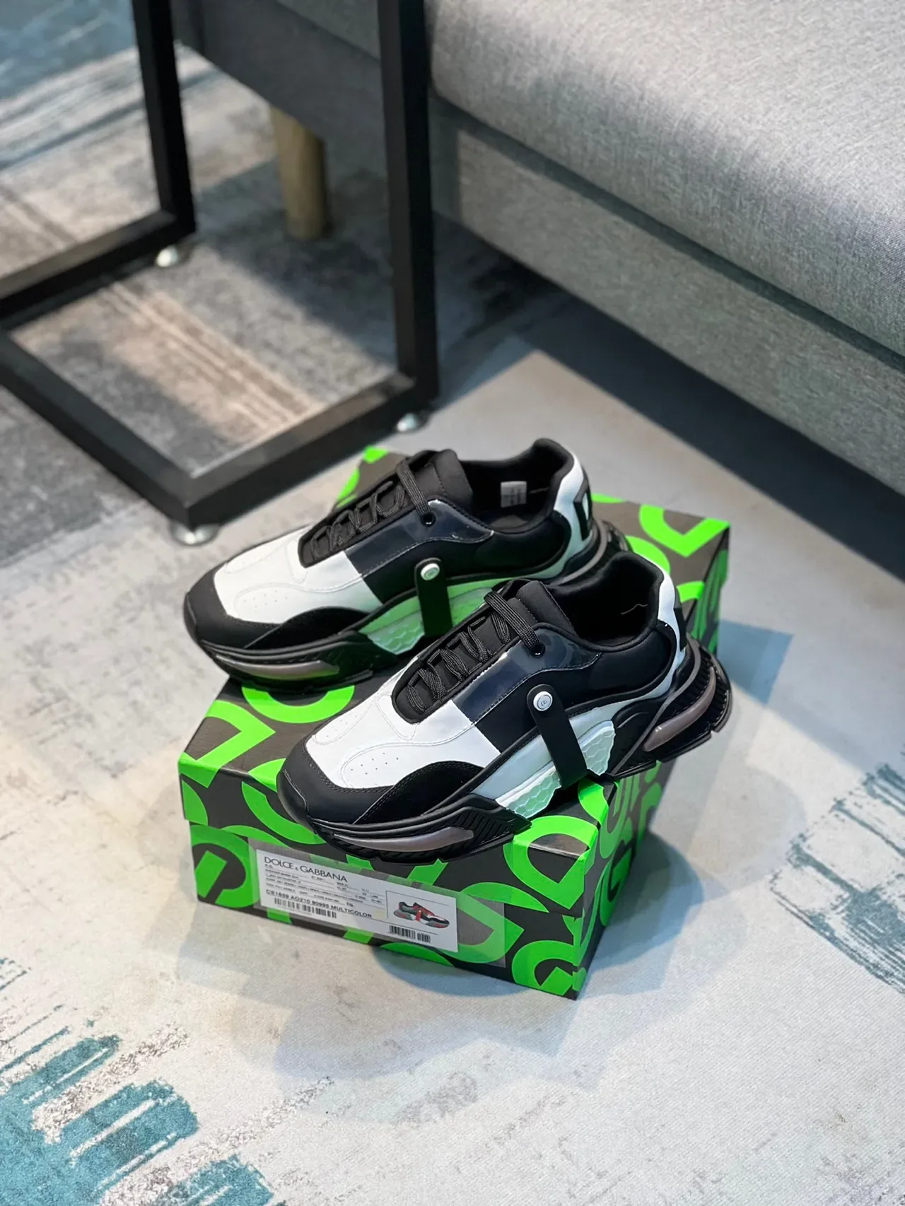 Balenciaga Black White Platform Sole Layered Upper Chunky Sneakers 7