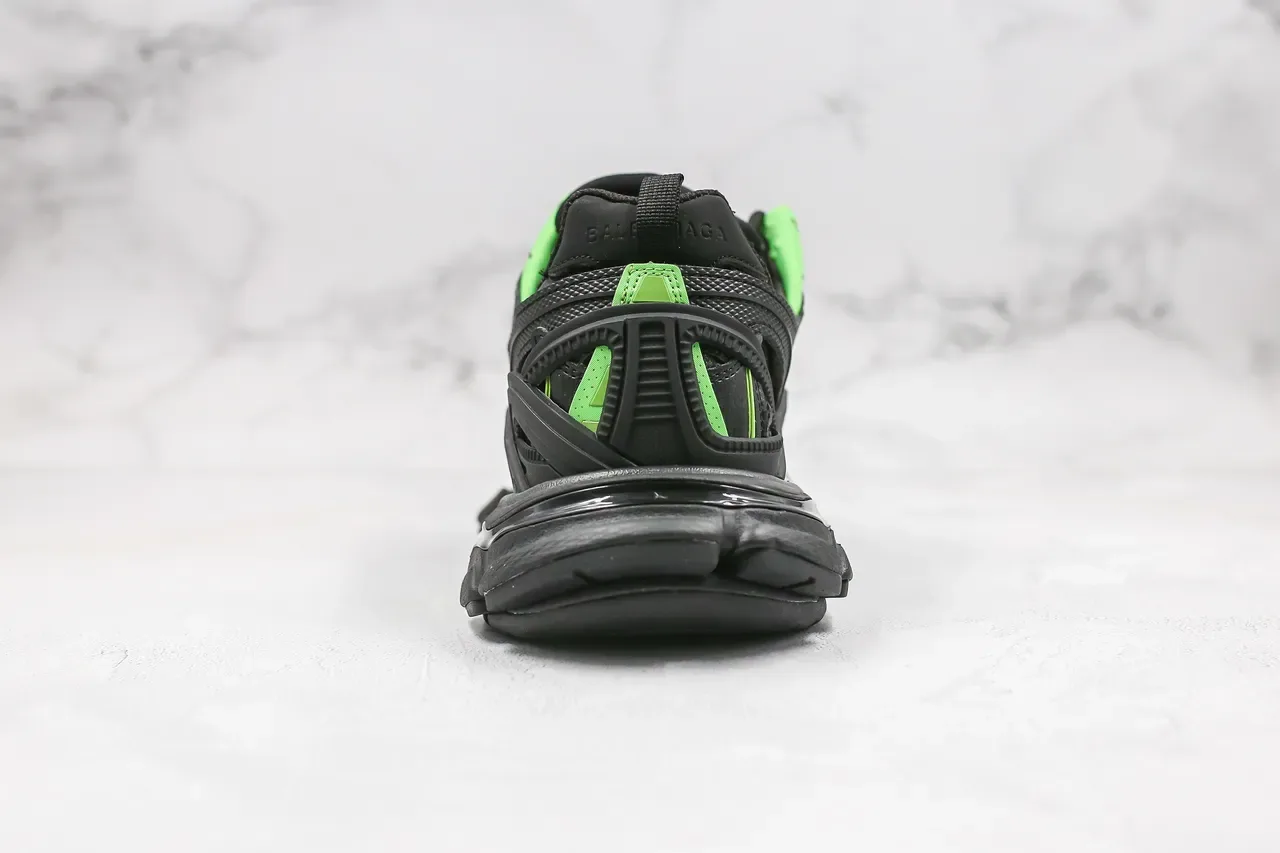 Balenciaga Runner কালো এবং লেবু সবুজ চাঙ্কি স্নিকার্স 2