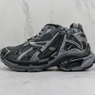 Balenciaga Runner Dark Gray and Silver Chunky Sneakers