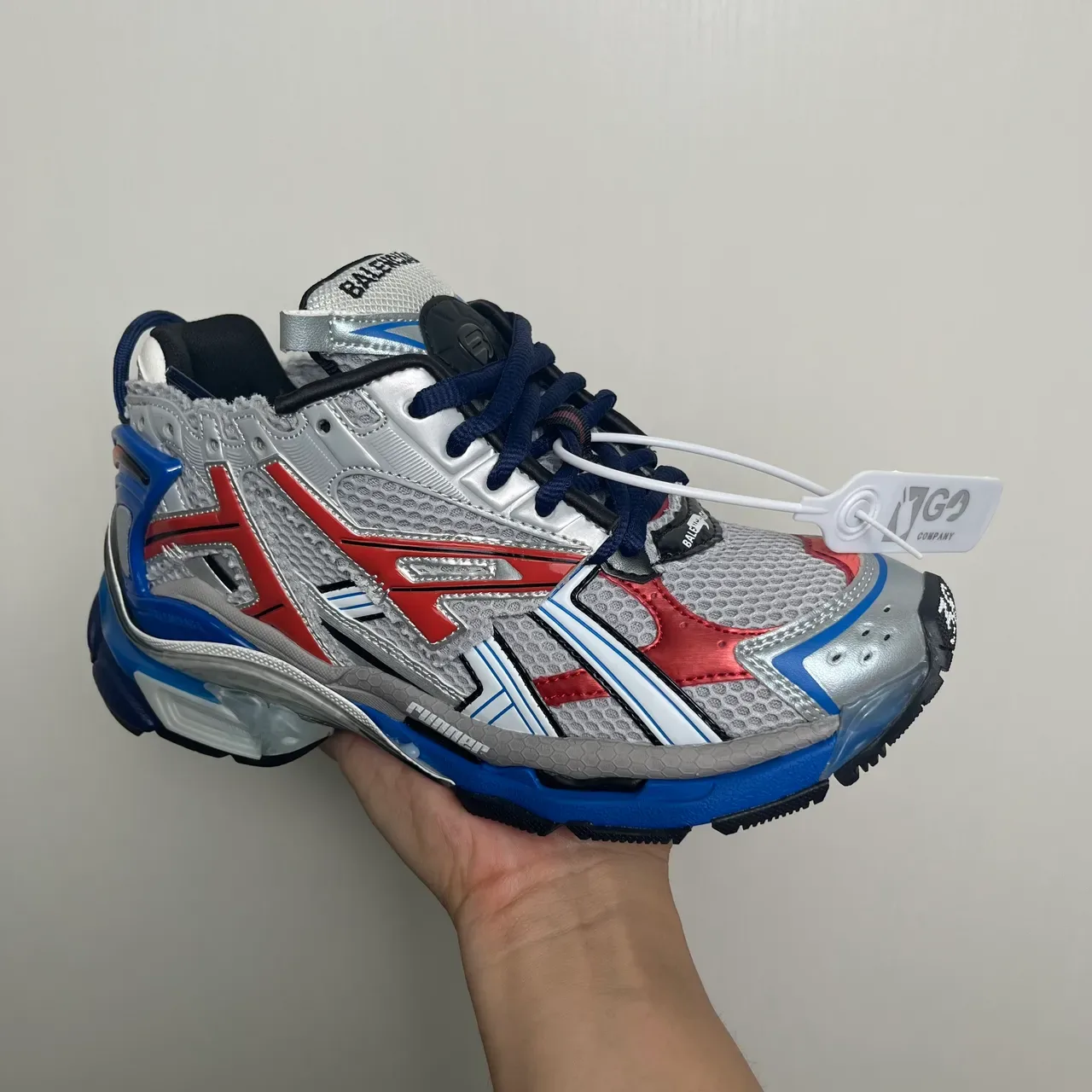 Balenciaga Runner Argent Rouge Bleu Sneakers Chunky 2