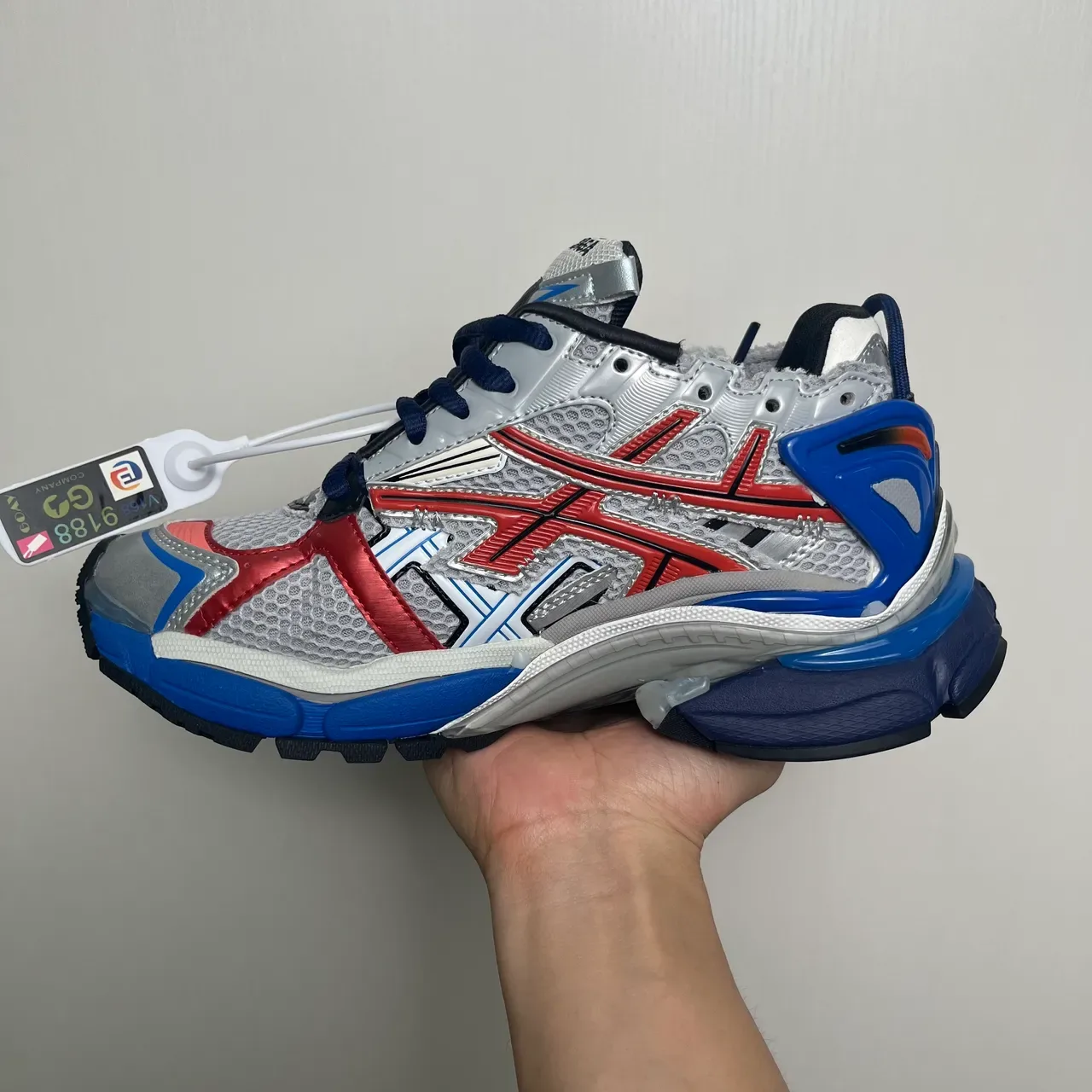 Balenciaga Runner Argent Rouge Bleu Sneakers Chunky 3