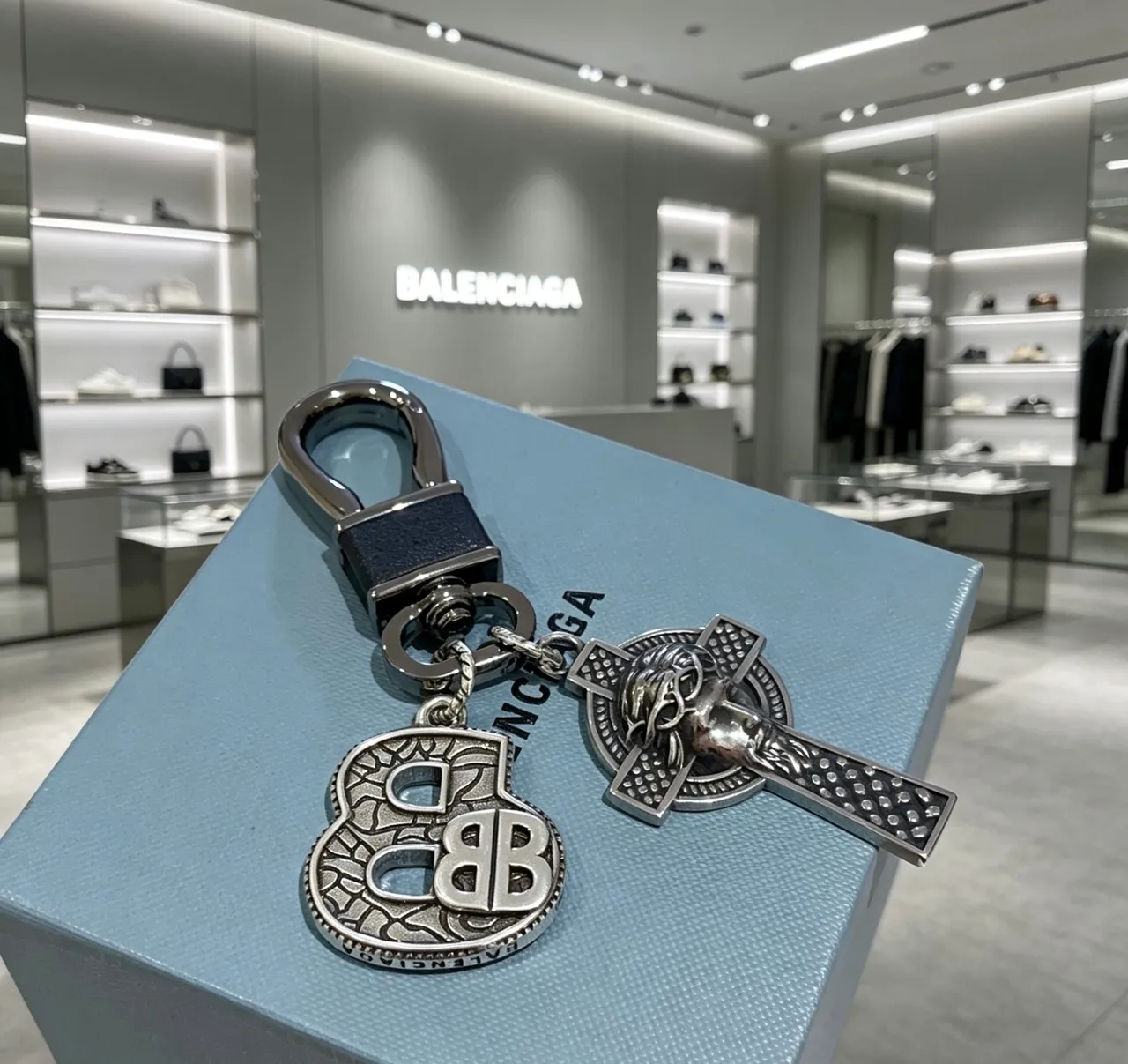 Balenciaga Silver Black Metallic Ornate Jewelry 3