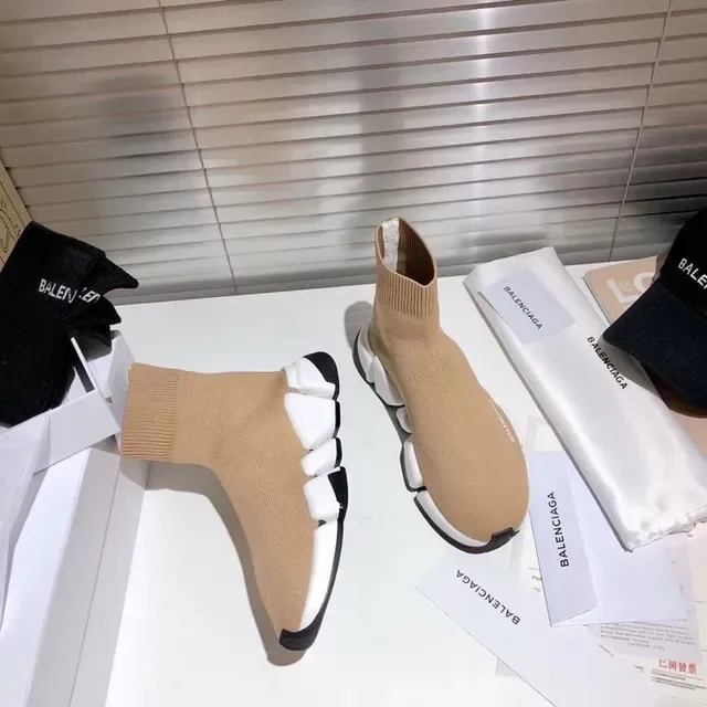 Balenciaga Speed Trainer بيج وأبيض حذاء لايف ستايل 8