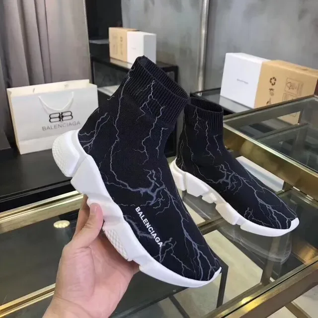 Balenciaga Speed Trainer Black Lightning Bolt Lifestyle Sneakers 2