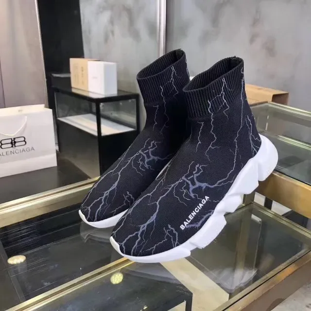 Balenciaga Speed Trainer Black Lightning Bolt Lifestyle Sneakers 3