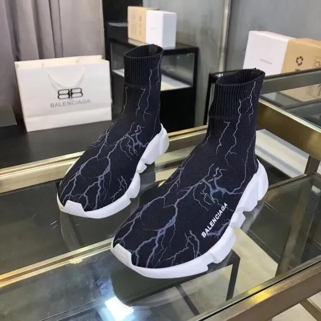 Balenciaga Speed Trainer Black Lightning Bolt Lifestyle Sneakers 4