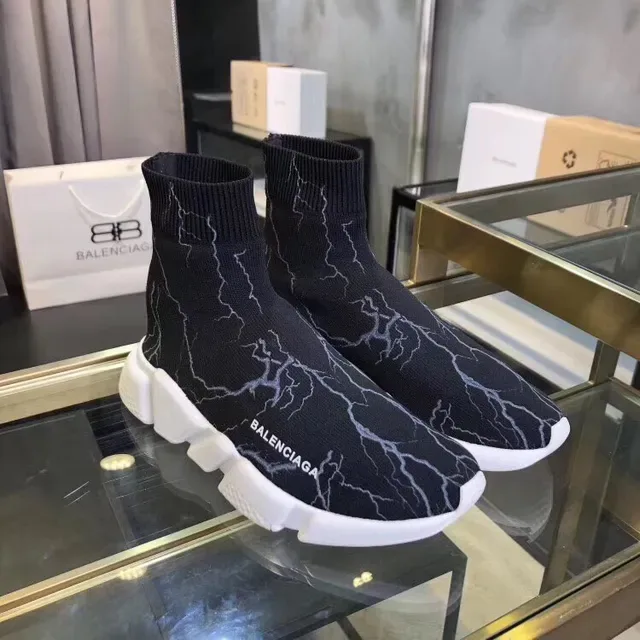 Balenciaga Speed Trainer Black Lightning Bolt Lifestyle Sneakers 5