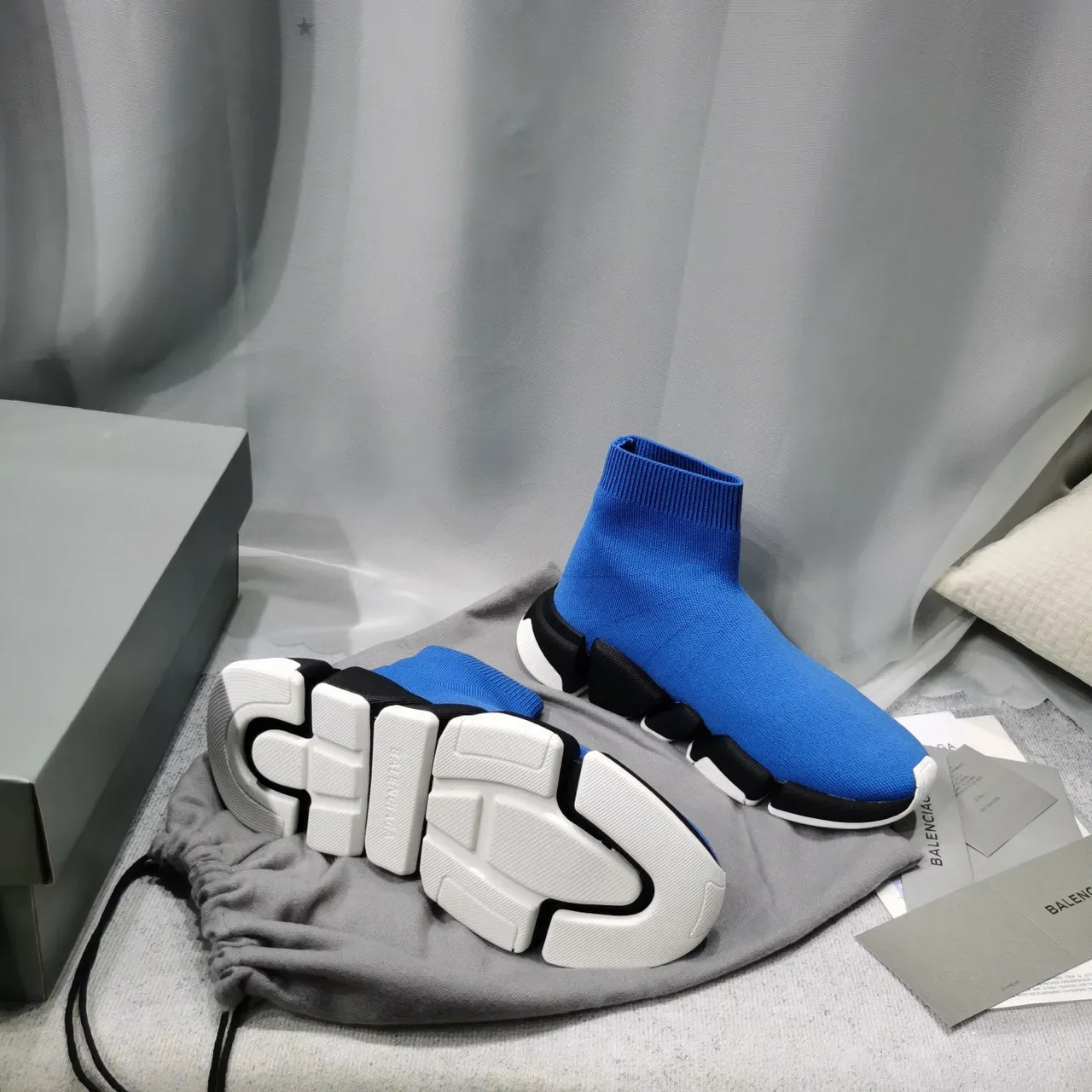 Balenciaga Speed Trainer Blue Black White Lifestyle Sneakers 2