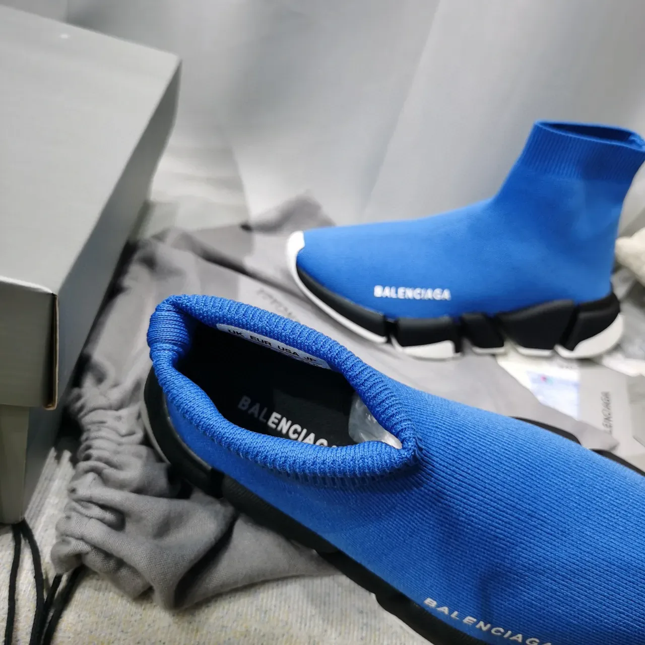 Balenciaga Speed Trainer Blue Black White Lifestyle Sneakers 3
