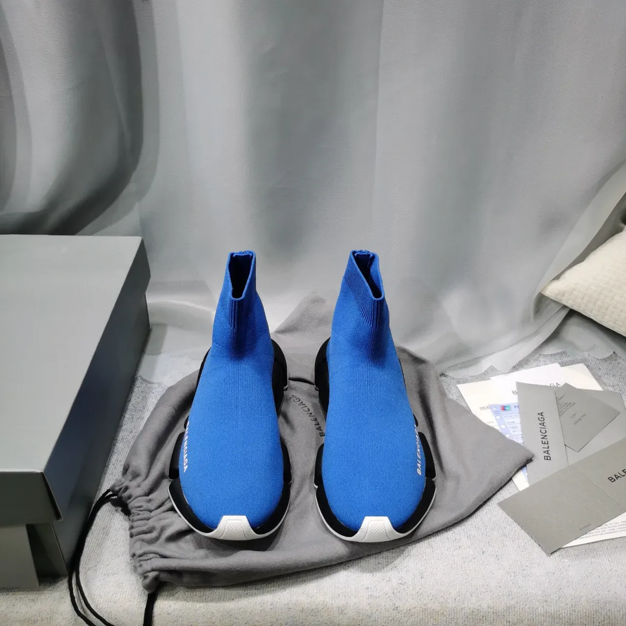 Balenciaga Speed Trainer Blue Black White Lifestyle Sneakers 8