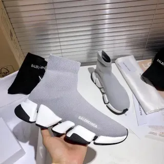 Balenciaga Speed Trainer ধূসর সক ফিট লাইফস্টাইল স্নিকার