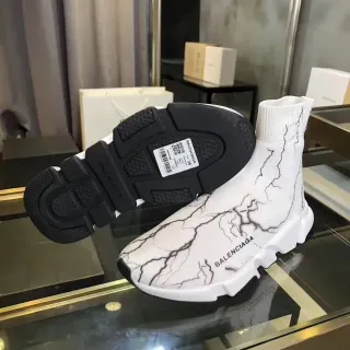 Balenciaga Speed Trainer White Black Crackle Print Lifestyle Sneakers