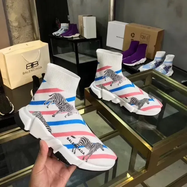 Balenciaga Speed Trainer 斑马印花条纹生活方式运动鞋 3
