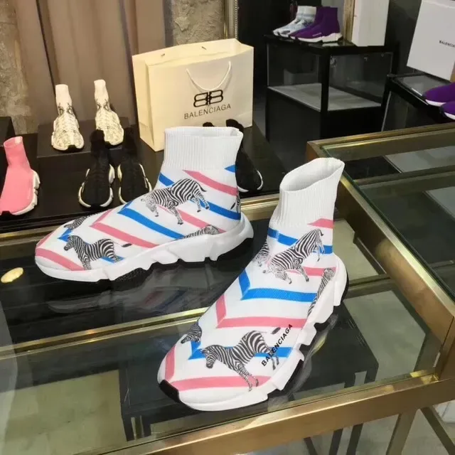 Balenciaga Speed Trainer 斑马印花条纹生活方式运动鞋 5