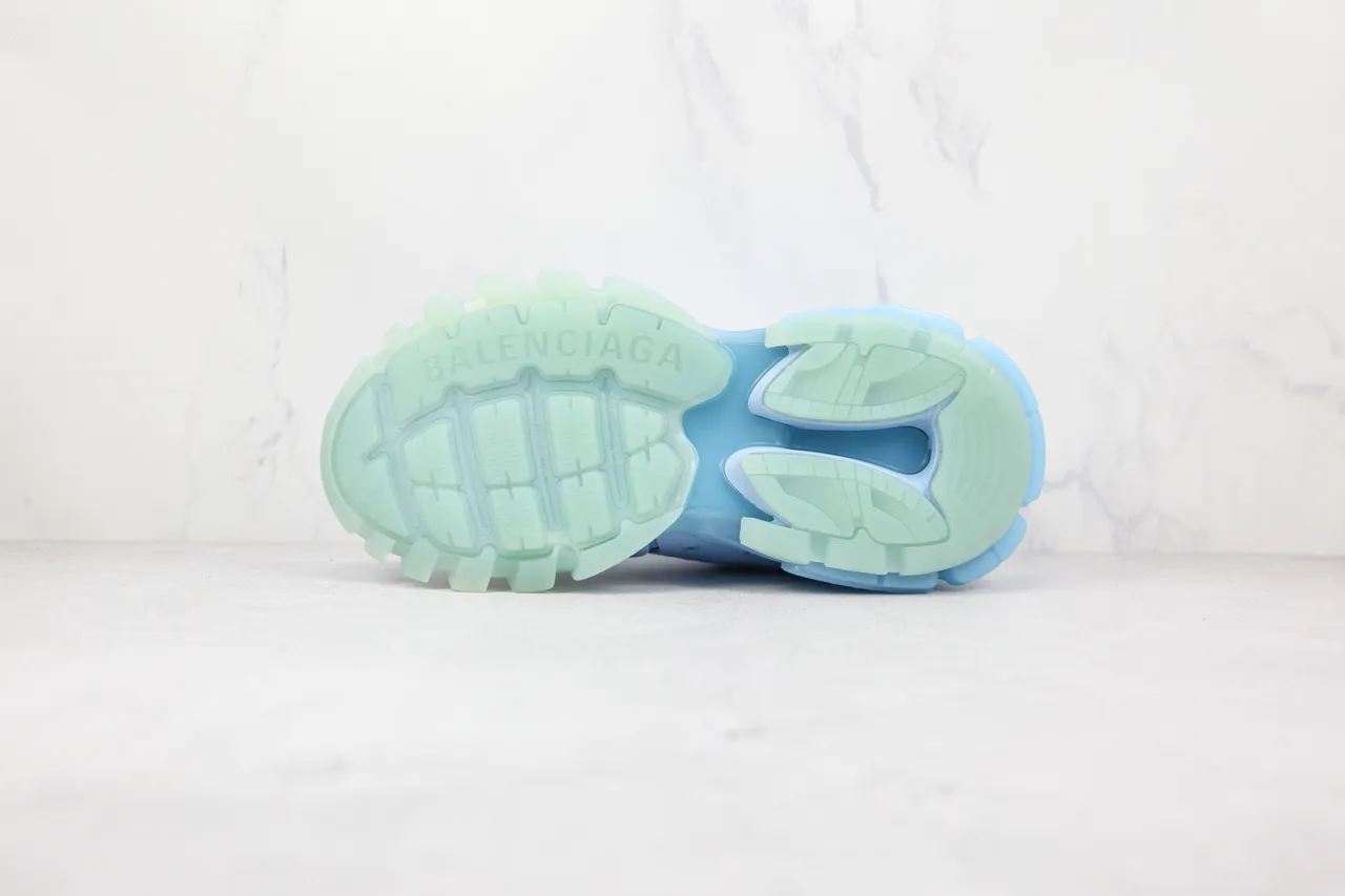 Balenciaga Track Trainer Light Blue and Mint Green Chunky Sneakers 3