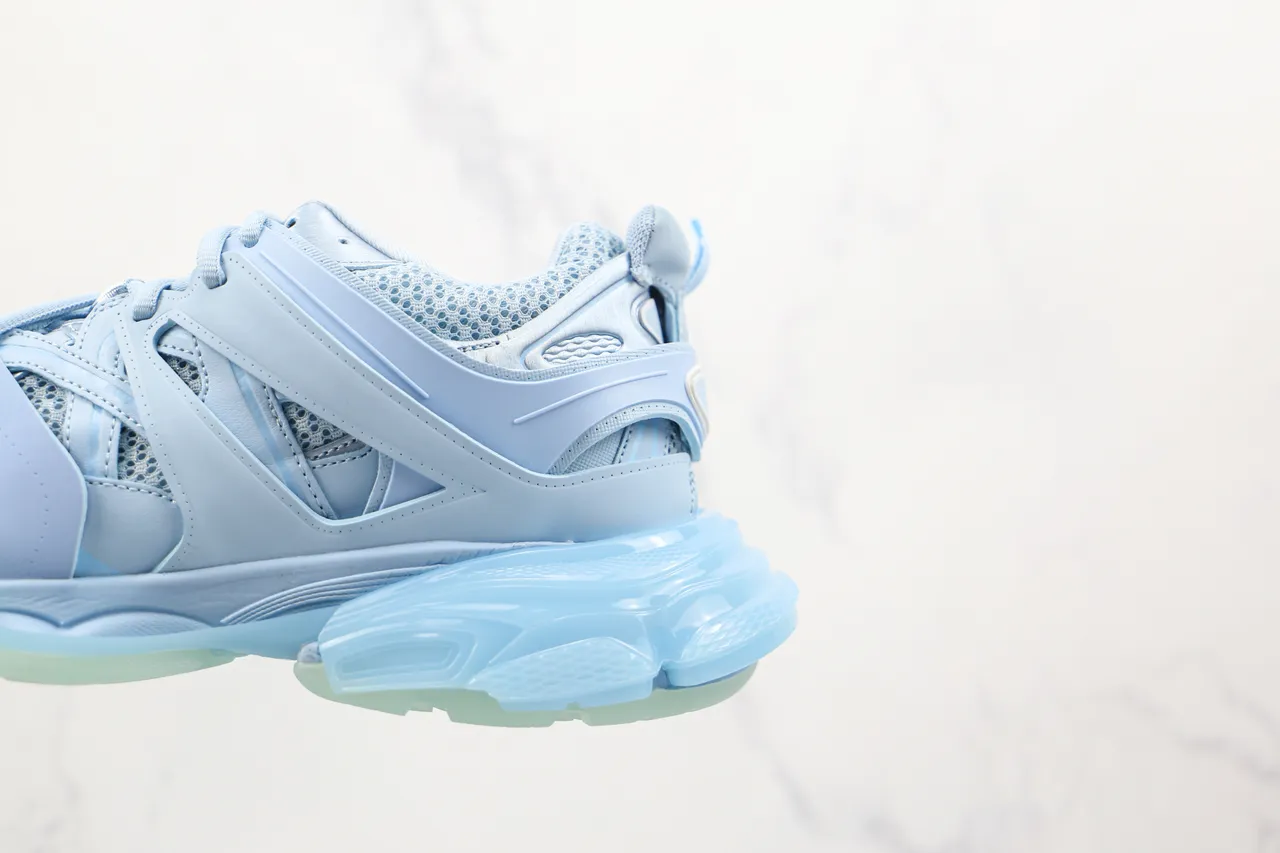 Balenciaga Track Trainer Light Blue and Mint Green Chunky Sneakers 4