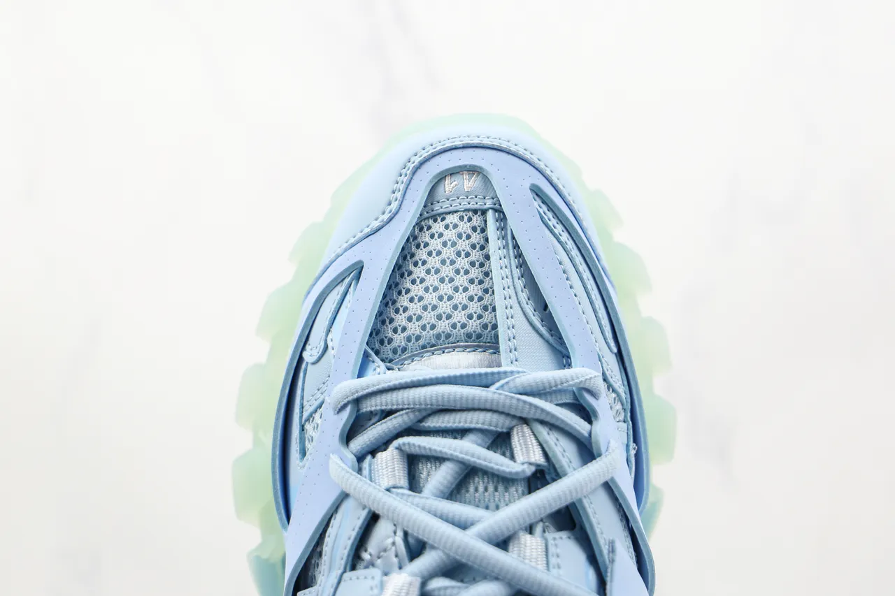 Balenciaga Track Trainer Light Blue and Mint Green Chunky Sneakers 5