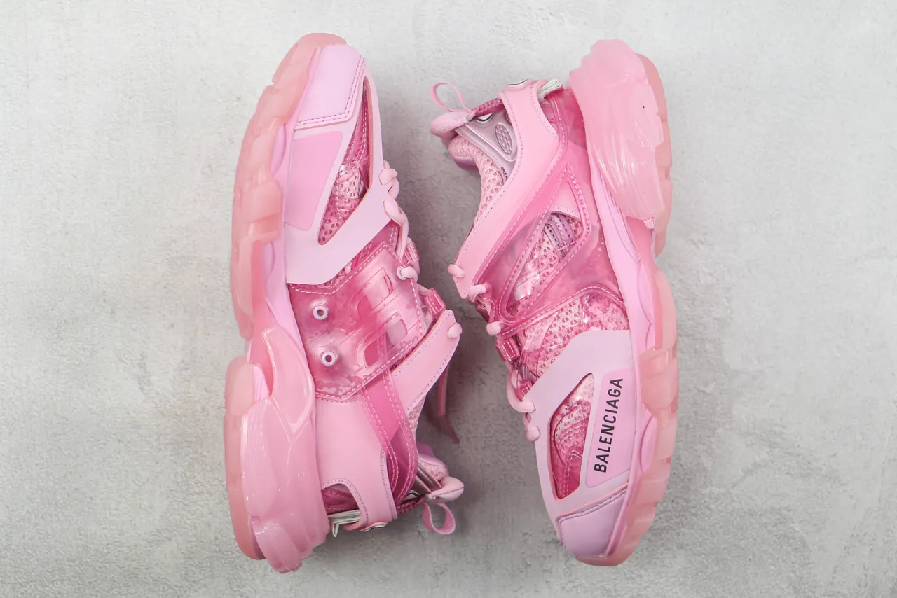 Balenciaga Track Trainer Pink Transparent Chunky Sneakers 2