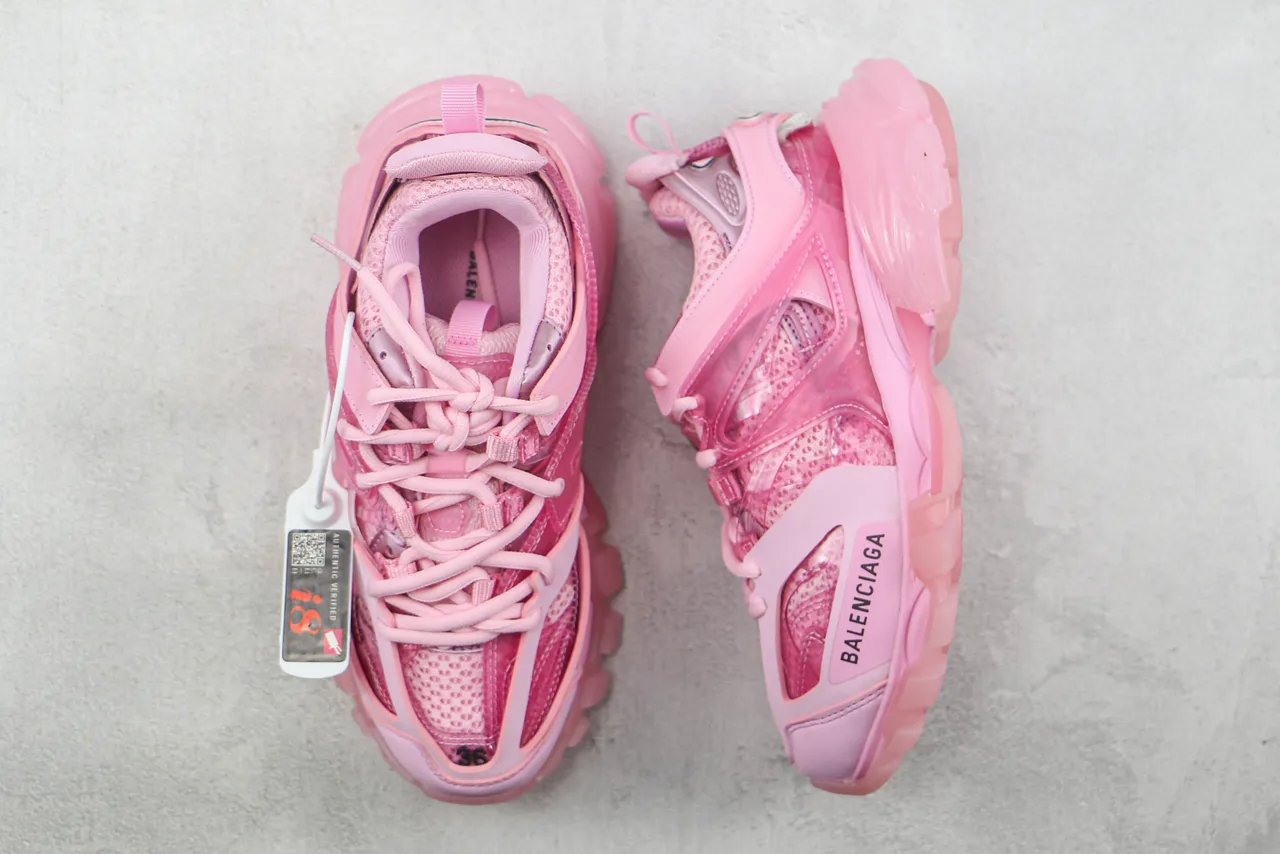 Balenciaga Track Trainer Pink Transparent Chunky Sneakers 3