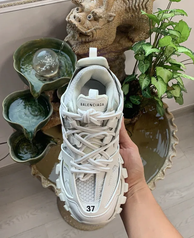Balenciaga Track Trainer White Silver Chunky Sneakers 10