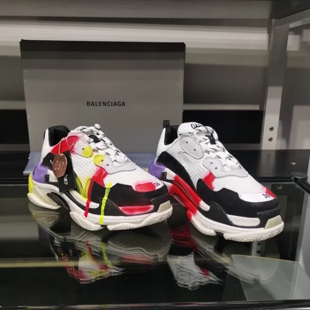 Balenciaga Triple S Multicolor Paint-Drip Chunky Sneakers 7