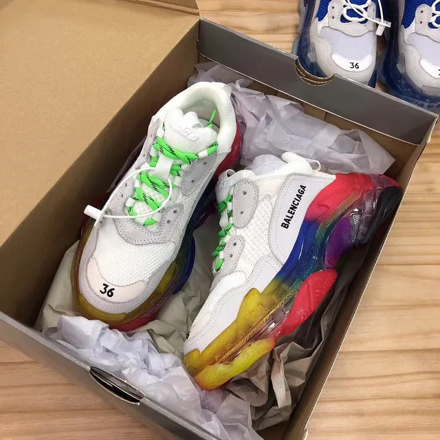 Balenciaga Triple S Rainbow Gradient Chunky Sneakers 3
