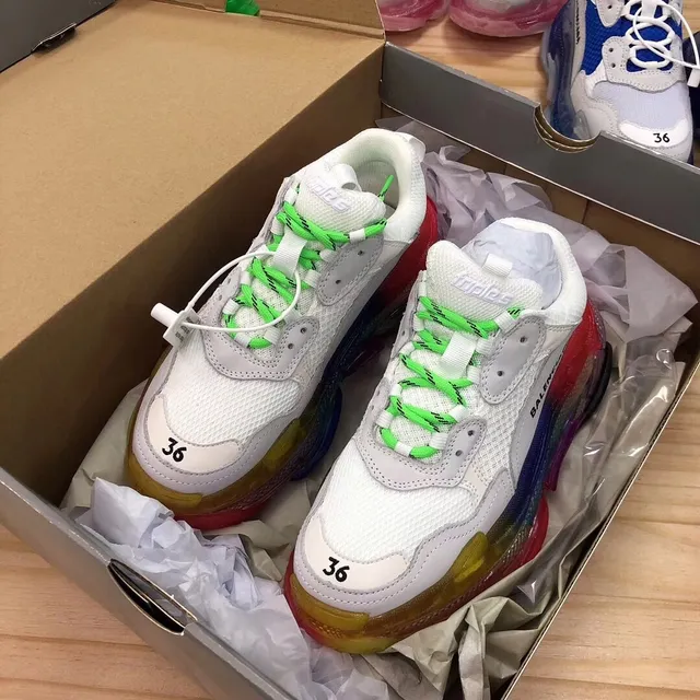 Balenciaga Triple S Rainbow Gradient Chunky Sneakers 4