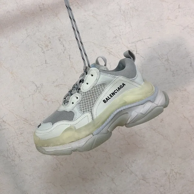 Balenciaga Triple S White and Gray Chunky Sneakers 5