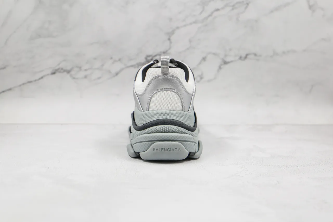 Balenciaga Triple S White Black Gray Chunky Sneakers 2