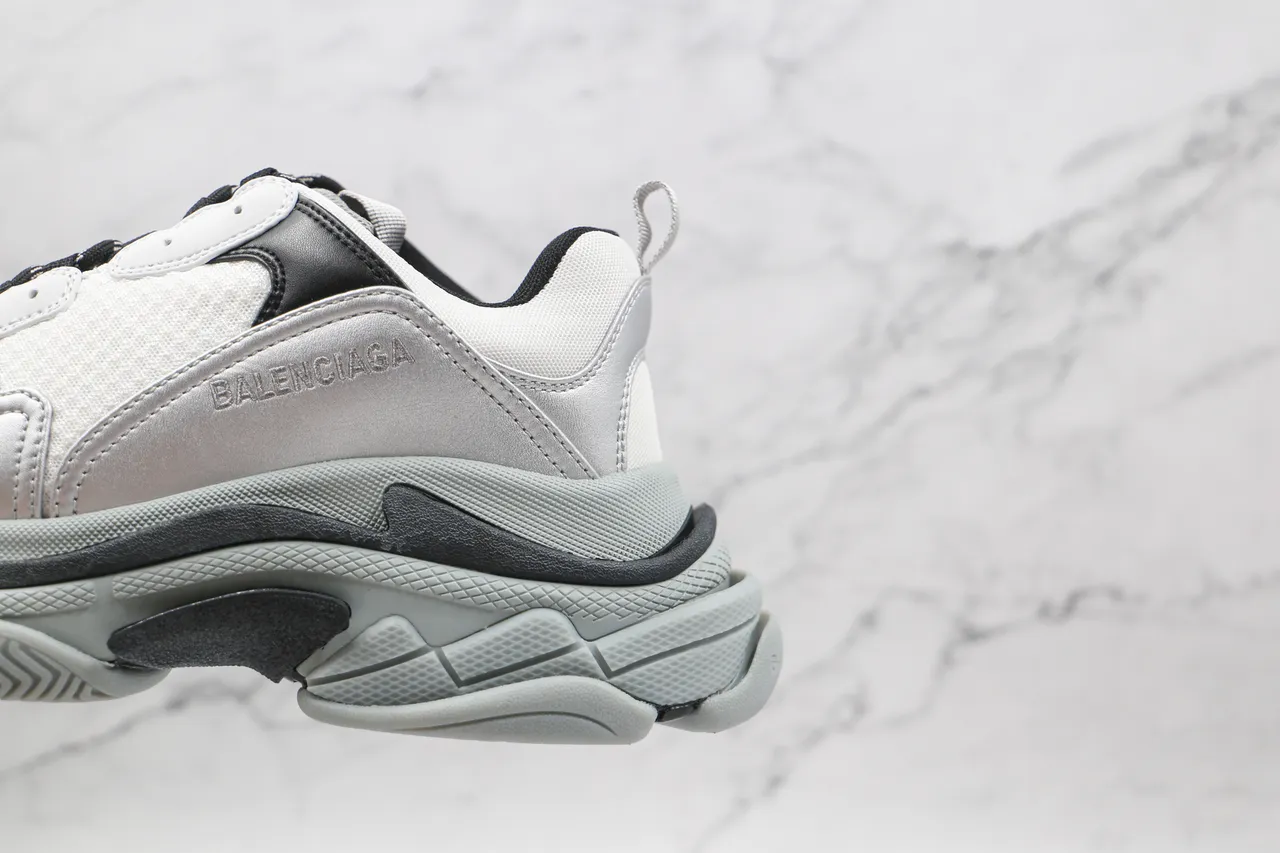 Balenciaga Triple S White Black Gray Chunky Sneakers 3