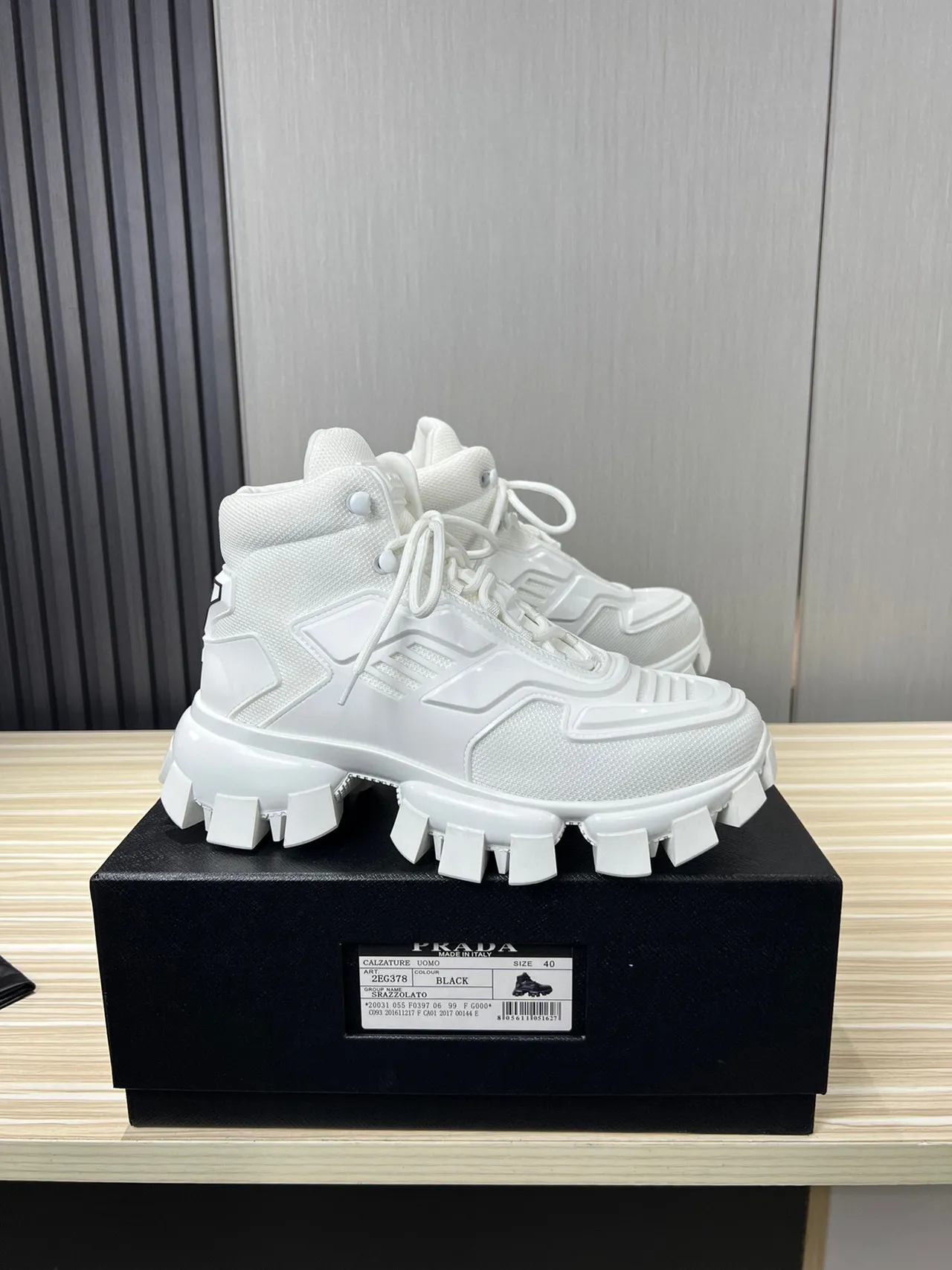 Balenciaga White High-Top Sole Chunky Sneakers 4