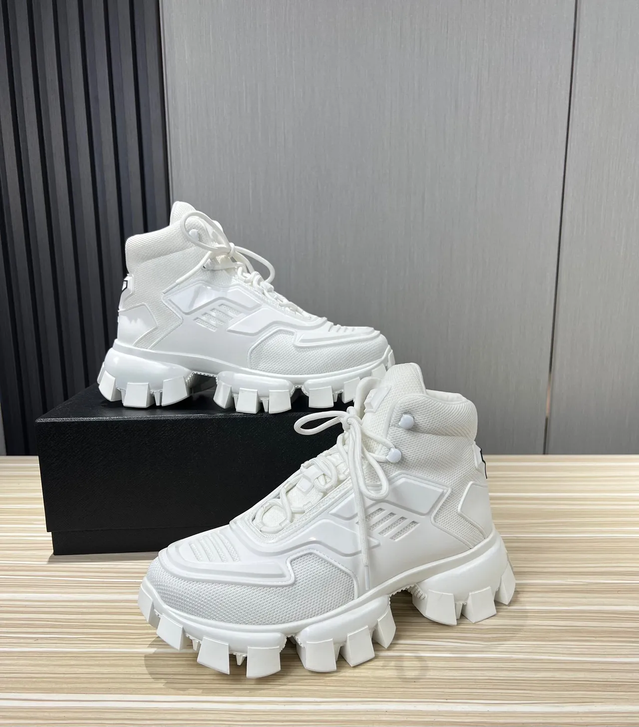 Balenciaga White High-Top Sole Chunky Sneakers 5