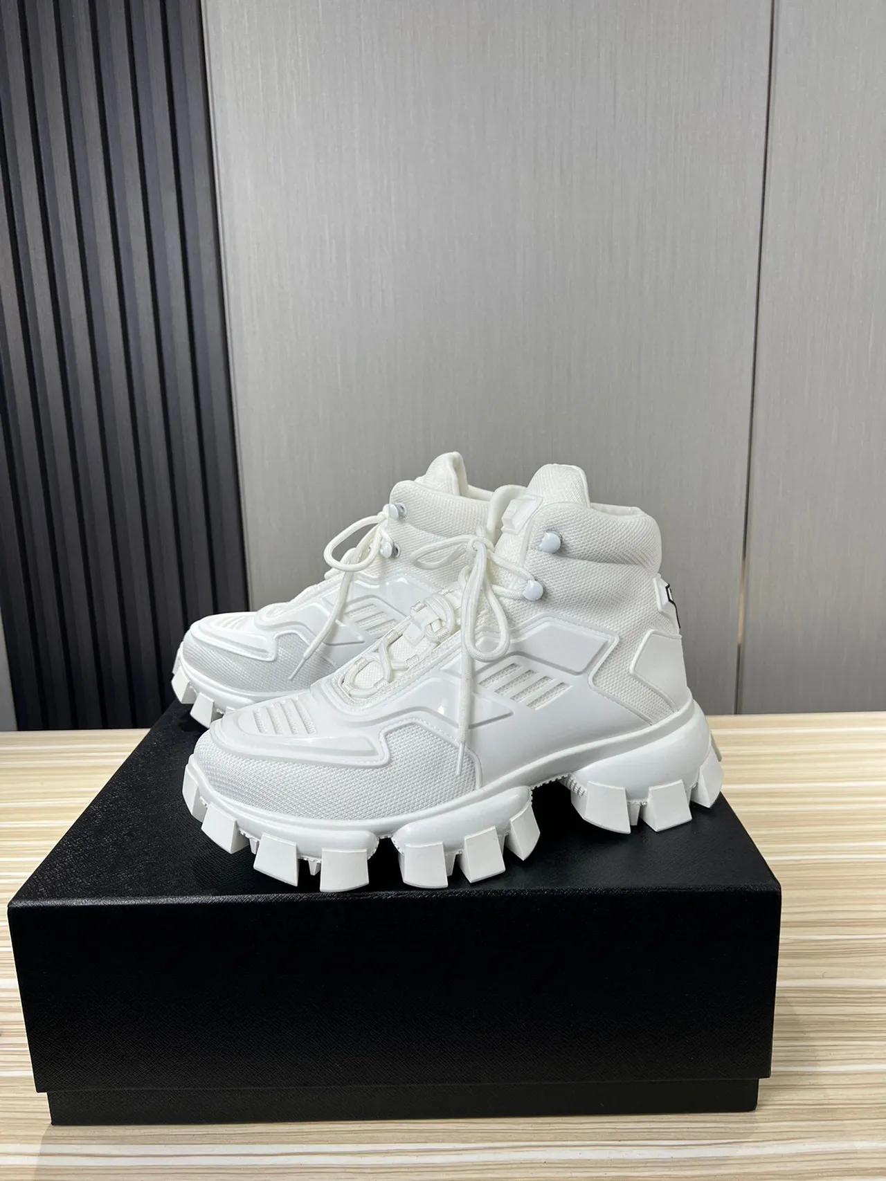 Balenciaga White High-Top Sole Chunky Sneakers 7
