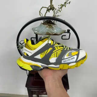 Balenciaga Chaussures Chunky Semelle Jaune Gris Cage Overlay