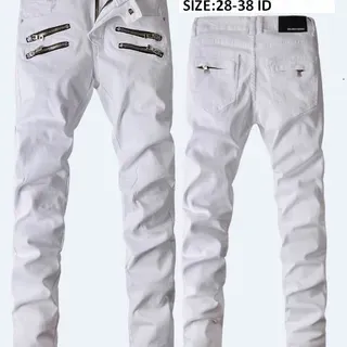 Balmain Zip-Pocket White Slim-Fit Jeans