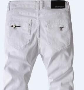 Balmain Zip-Pocket सफेद स्लिम फिट जींस 3