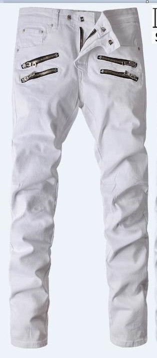 Balmain Zip-Pocket सफेद स्लिम फिट जींस 6