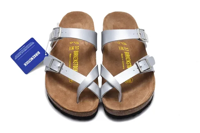 Birkenstock Arizona Metallic Silver Casual Sandals 3