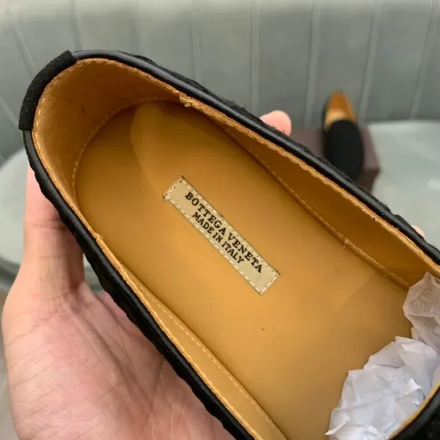 Bottega Veneta Andiamo Noir Beige Cuir Intrecciato Tissé Mocassin Slip-On 3