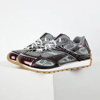 Bottega Veneta Andiamo Burgundy Silver Mesh Lifestyle Sneakers