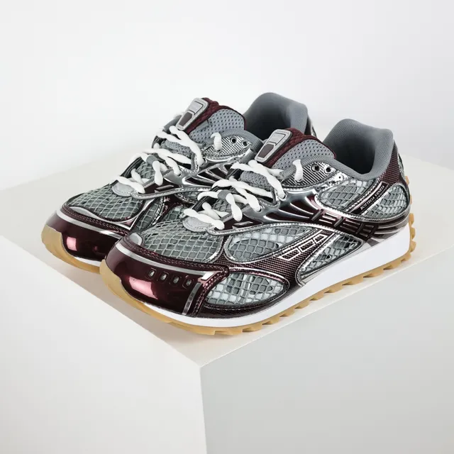 Bottega Veneta Andiamo Bordeaux Argenté Maille Lifestyle Sneakers 2