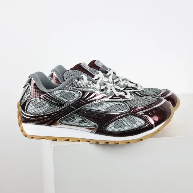 Bottega Veneta Andiamo Bordeaux Argenté Maille Lifestyle Sneakers 3