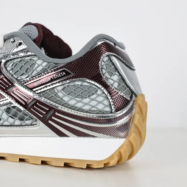 Bottega Veneta Andiamo Bordeaux Argenté Maille Lifestyle Sneakers 4