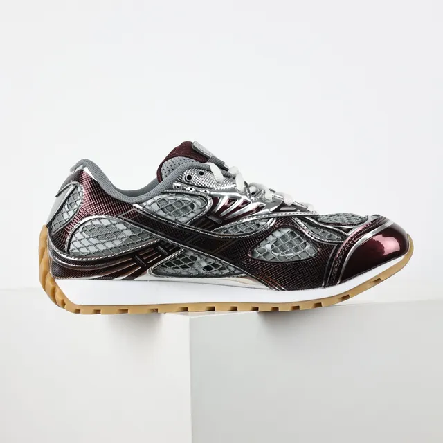 Bottega Veneta Andiamo Bordeaux Argenté Maille Lifestyle Sneakers 7