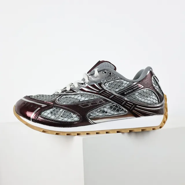 Bottega Veneta Andiamo Bordeaux Argenté Maille Lifestyle Sneakers 9