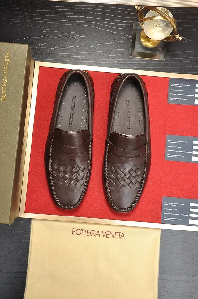 Bottega Veneta Andiamo Intrecciato 棕色皮革乐福鞋 5