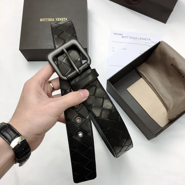 Bottega Veneta Cassette Preto Intrecciato Cinto de couro 6